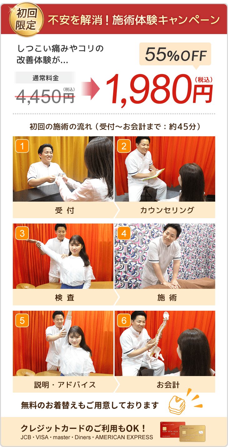 不安を解消！施術体験キャンペーン