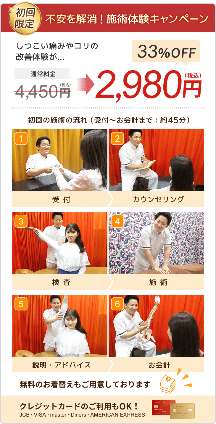 不安を解消!施術体験キャンペーン